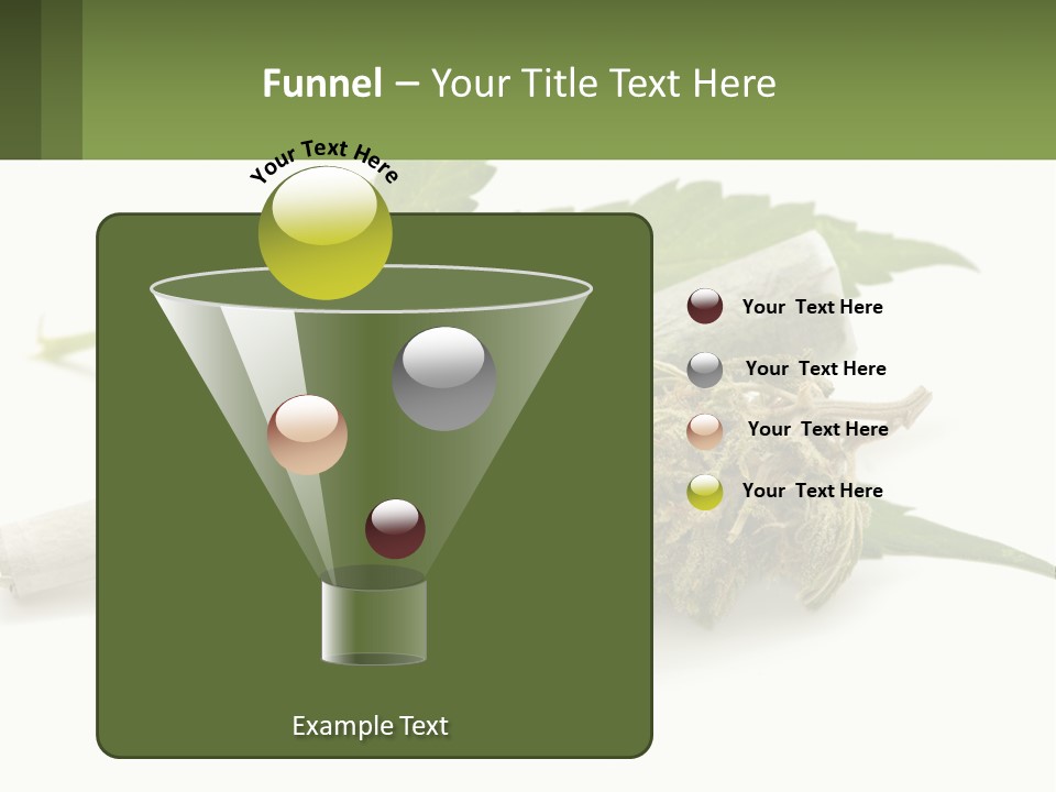 A Marijuana Leaf And A Marijuana Bud On A White Background PowerPoint Template