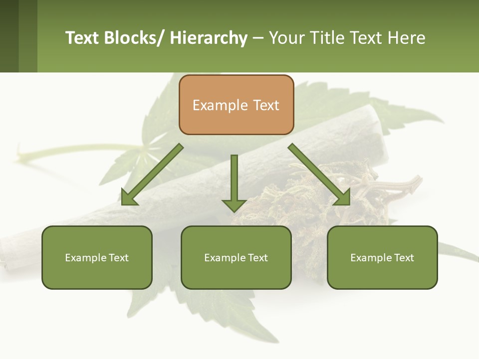 A Marijuana Leaf And A Marijuana Bud On A White Background PowerPoint Template
