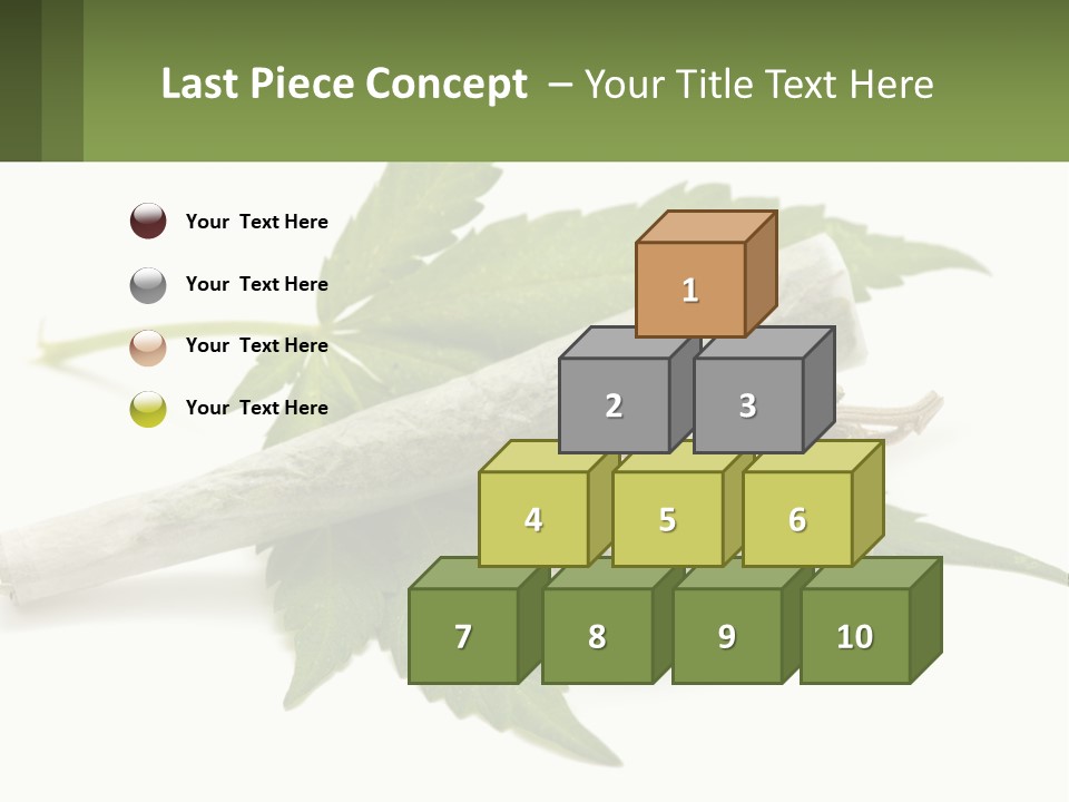 A Marijuana Leaf And A Marijuana Bud On A White Background PowerPoint Template