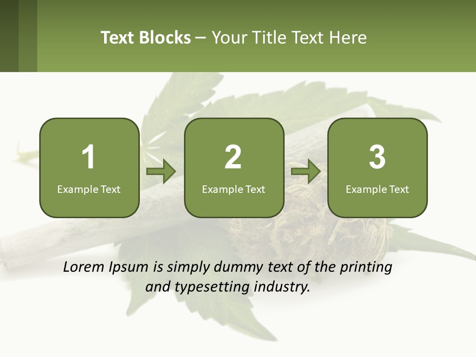 A Marijuana Leaf And A Marijuana Bud On A White Background PowerPoint Template