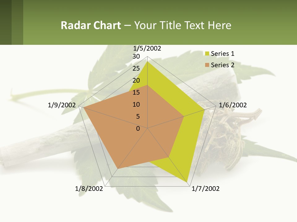 A Marijuana Leaf And A Marijuana Bud On A White Background PowerPoint Template