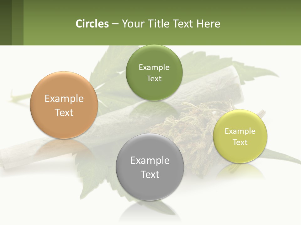 A Marijuana Leaf And A Marijuana Bud On A White Background PowerPoint Template