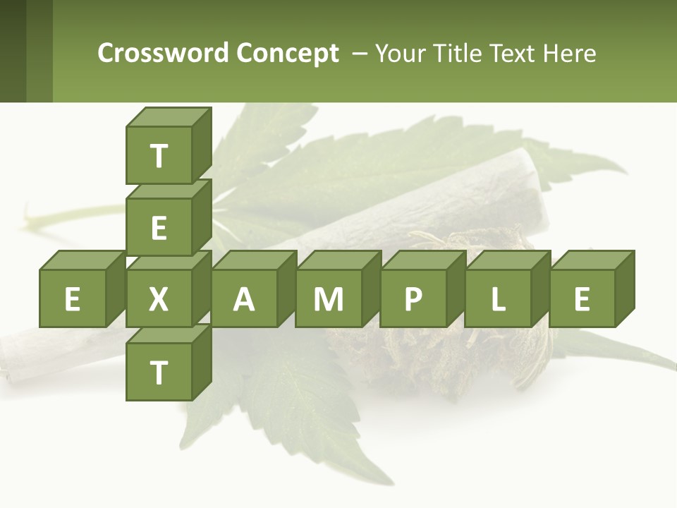 A Marijuana Leaf And A Marijuana Bud On A White Background PowerPoint Template