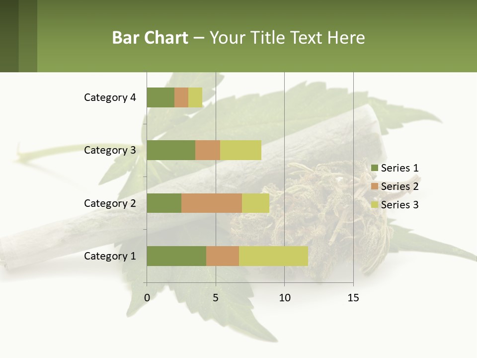 A Marijuana Leaf And A Marijuana Bud On A White Background PowerPoint Template