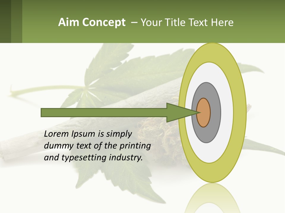 A Marijuana Leaf And A Marijuana Bud On A White Background PowerPoint Template