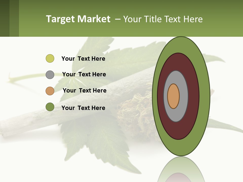 A Marijuana Leaf And A Marijuana Bud On A White Background PowerPoint Template