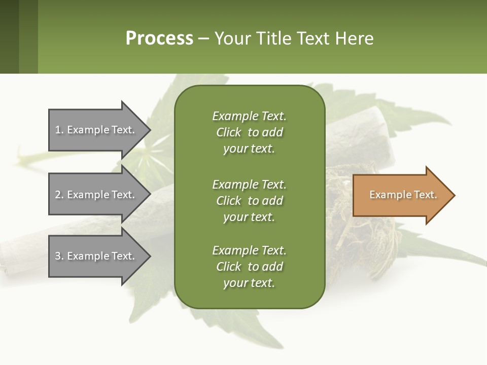 A Marijuana Leaf And A Marijuana Bud On A White Background PowerPoint Template