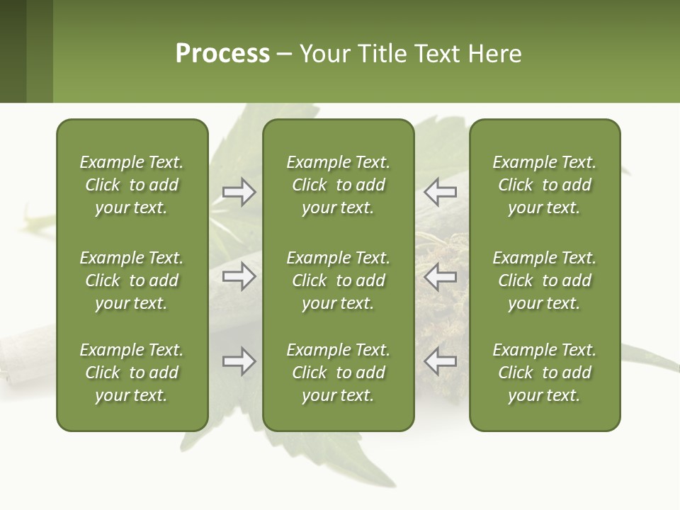 A Marijuana Leaf And A Marijuana Bud On A White Background PowerPoint Template
