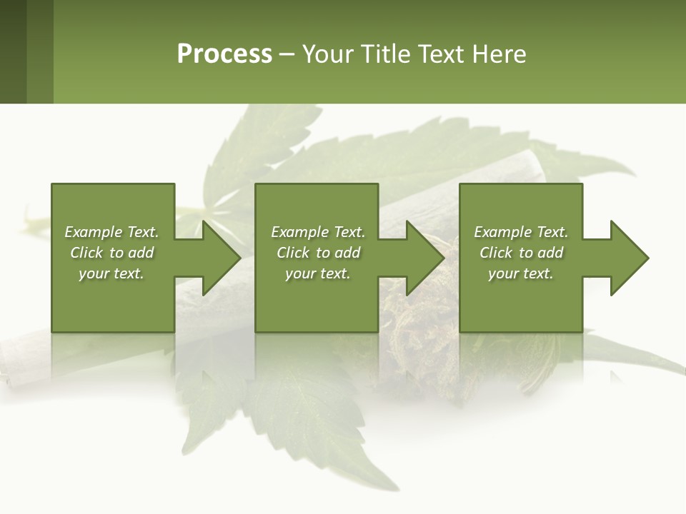 A Marijuana Leaf And A Marijuana Bud On A White Background PowerPoint Template