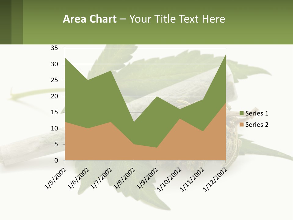 A Marijuana Leaf And A Marijuana Bud On A White Background PowerPoint Template