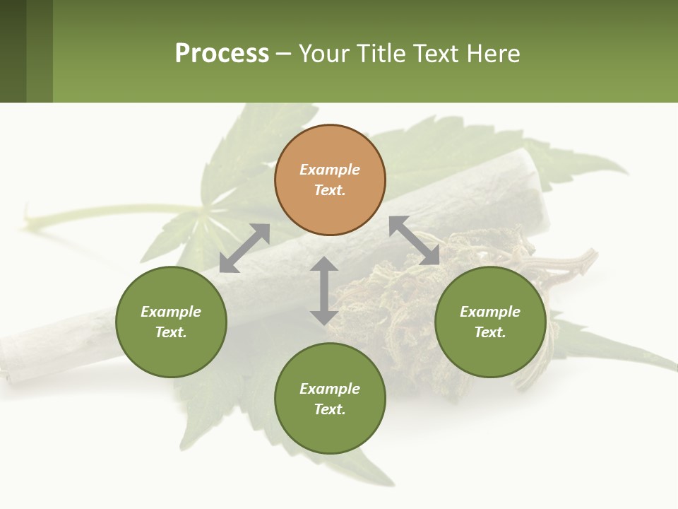 A Marijuana Leaf And A Marijuana Bud On A White Background PowerPoint Template