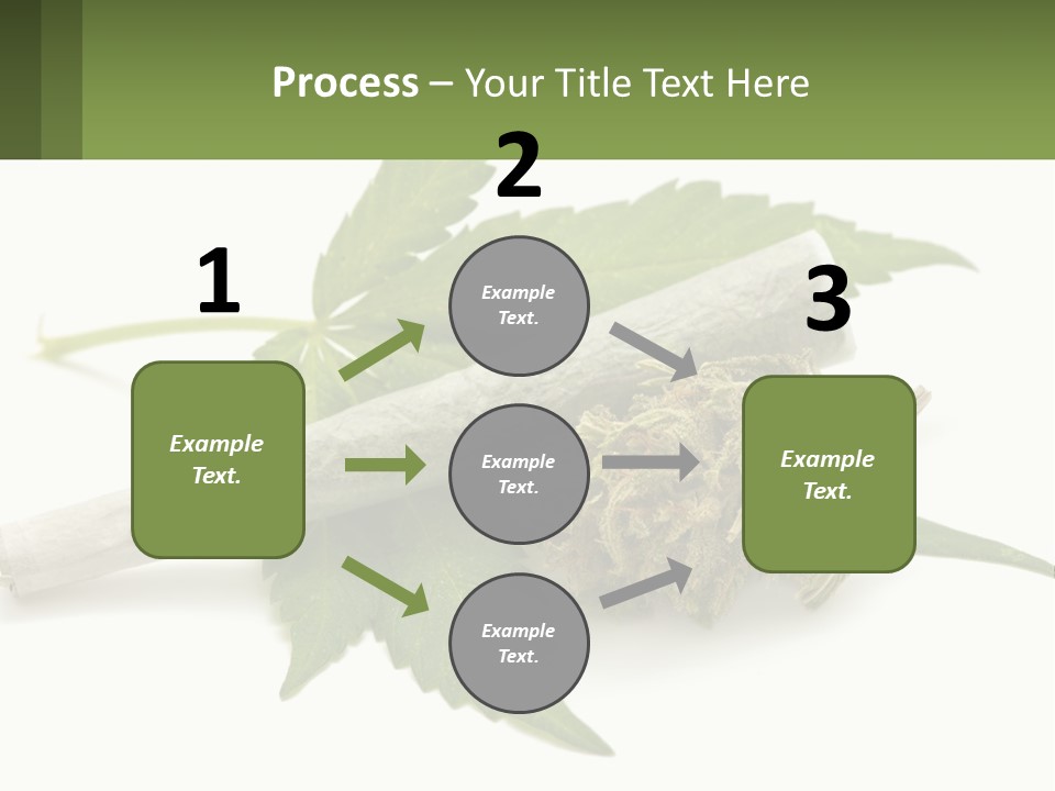 A Marijuana Leaf And A Marijuana Bud On A White Background PowerPoint Template