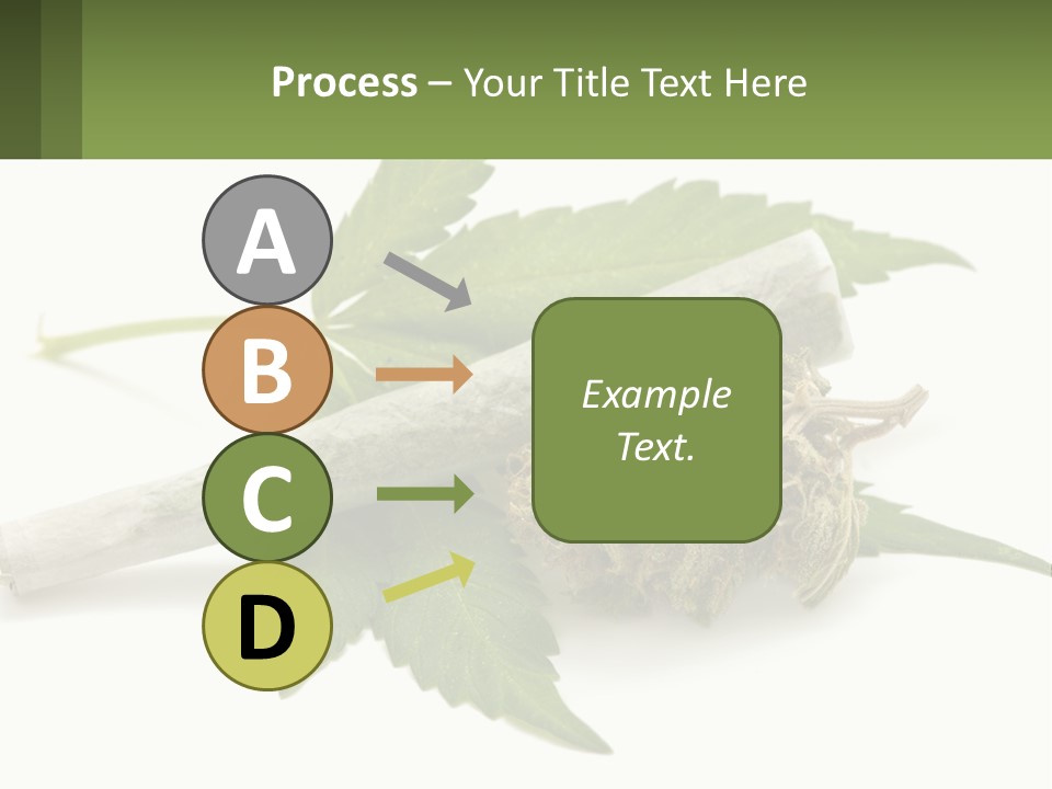 A Marijuana Leaf And A Marijuana Bud On A White Background PowerPoint Template