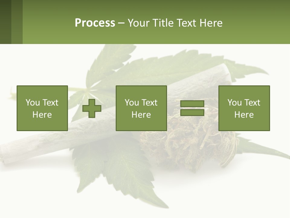 A Marijuana Leaf And A Marijuana Bud On A White Background PowerPoint Template