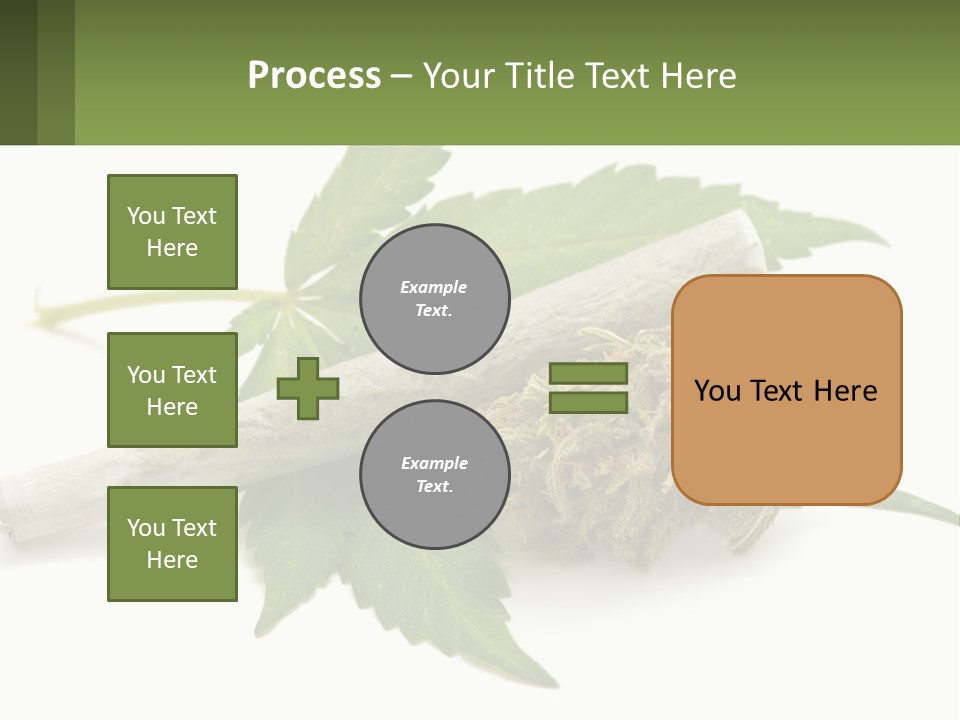 A Marijuana Leaf And A Marijuana Bud On A White Background PowerPoint Template