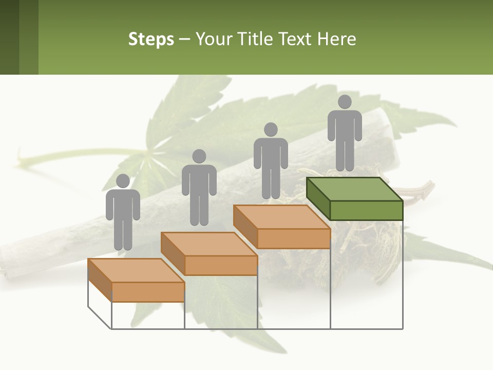 A Marijuana Leaf And A Marijuana Bud On A White Background PowerPoint Template