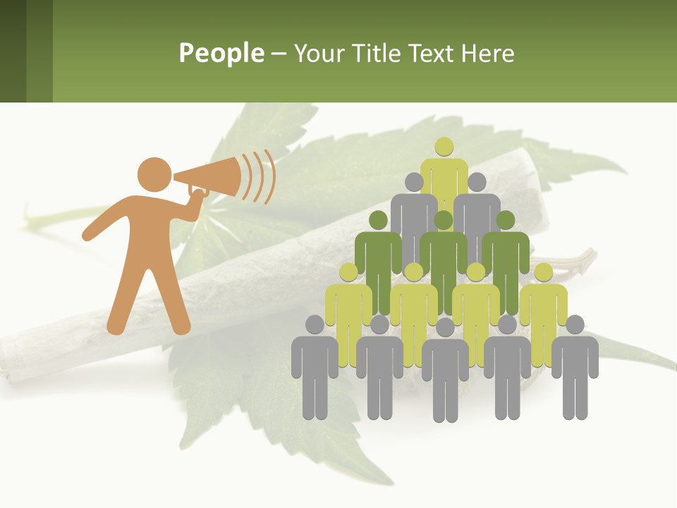 A Marijuana Leaf And A Marijuana Bud On A White Background PowerPoint Template