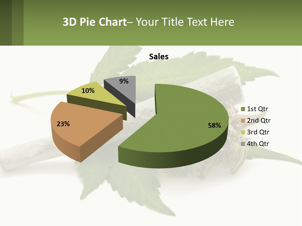 A Marijuana Leaf And A Marijuana Bud On A White Background PowerPoint Template