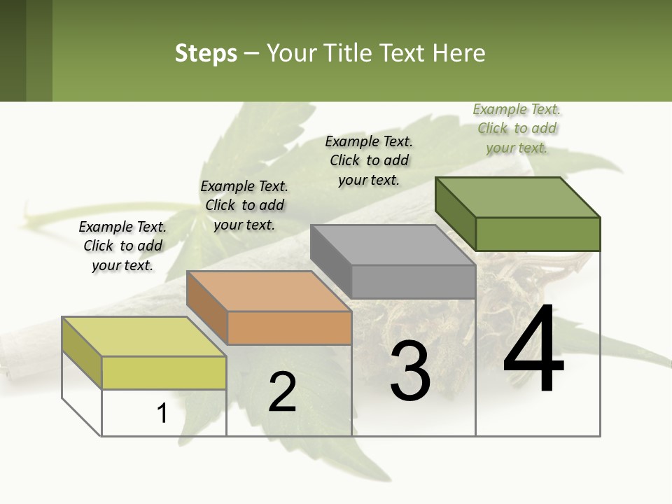 A Marijuana Leaf And A Marijuana Bud On A White Background PowerPoint Template