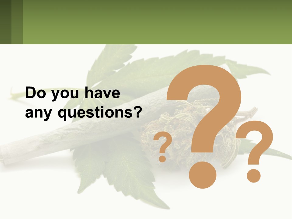A Marijuana Leaf And A Marijuana Bud On A White Background PowerPoint Template