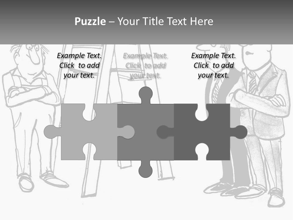 A Cartoon Of A Man Standing Next To A Ladder PowerPoint Template