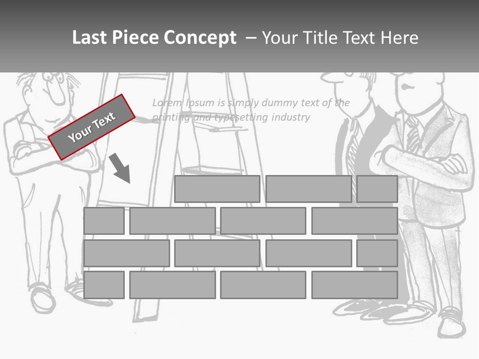 A Cartoon Of A Man Standing Next To A Ladder PowerPoint Template
