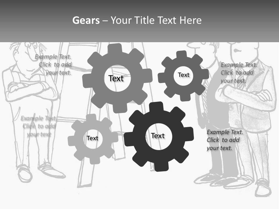 A Cartoon Of A Man Standing Next To A Ladder PowerPoint Template