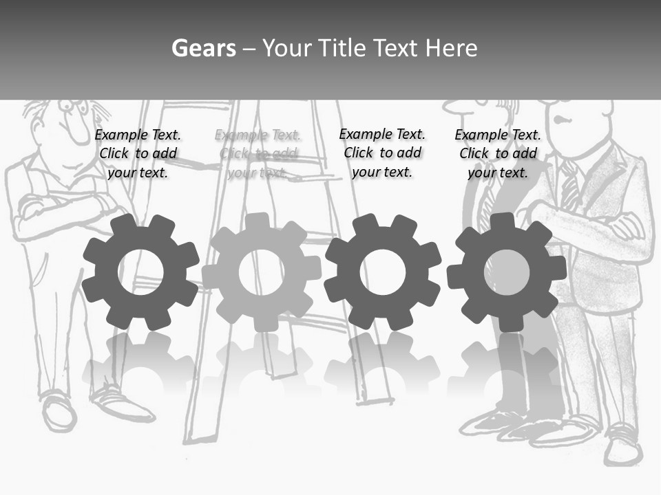 A Cartoon Of A Man Standing Next To A Ladder PowerPoint Template