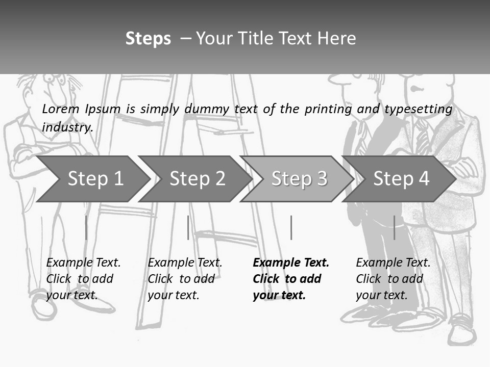 A Cartoon Of A Man Standing Next To A Ladder PowerPoint Template