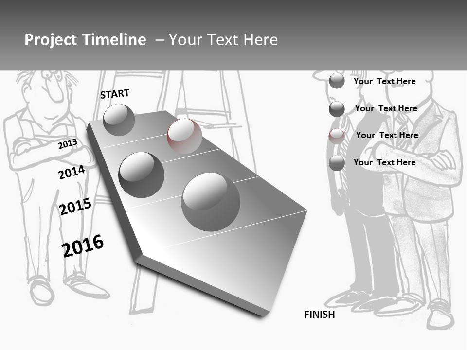 A Cartoon Of A Man Standing Next To A Ladder PowerPoint Template