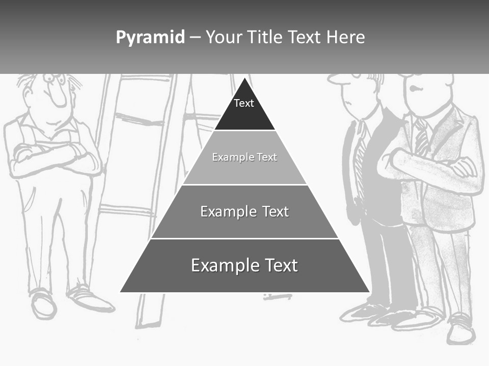 A Cartoon Of A Man Standing Next To A Ladder PowerPoint Template
