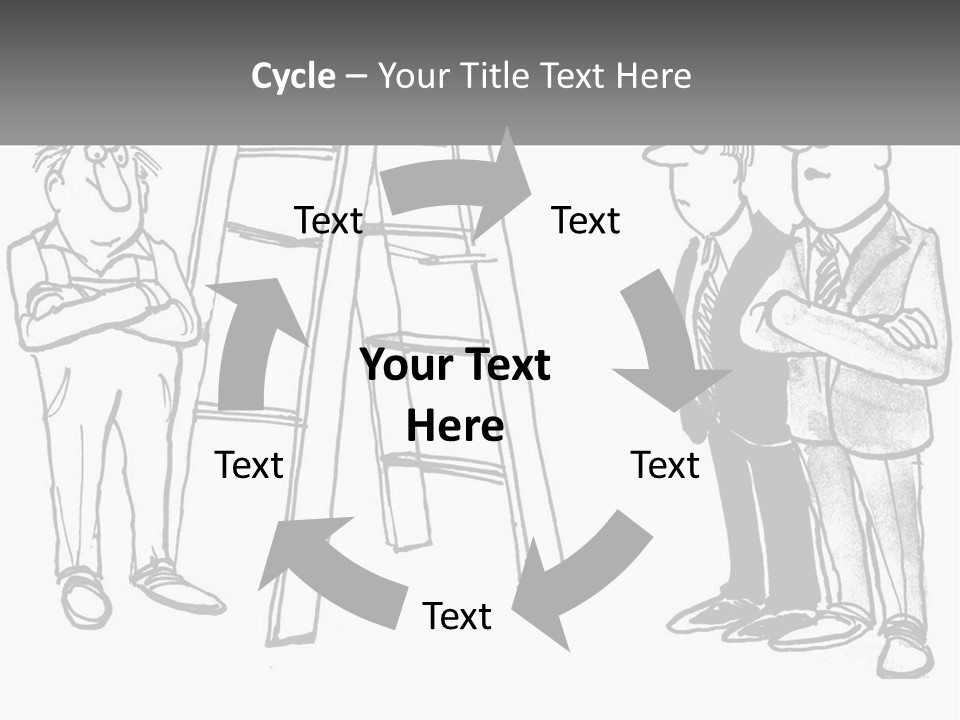 A Cartoon Of A Man Standing Next To A Ladder PowerPoint Template
