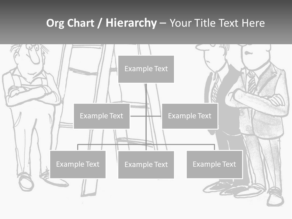 A Cartoon Of A Man Standing Next To A Ladder PowerPoint Template
