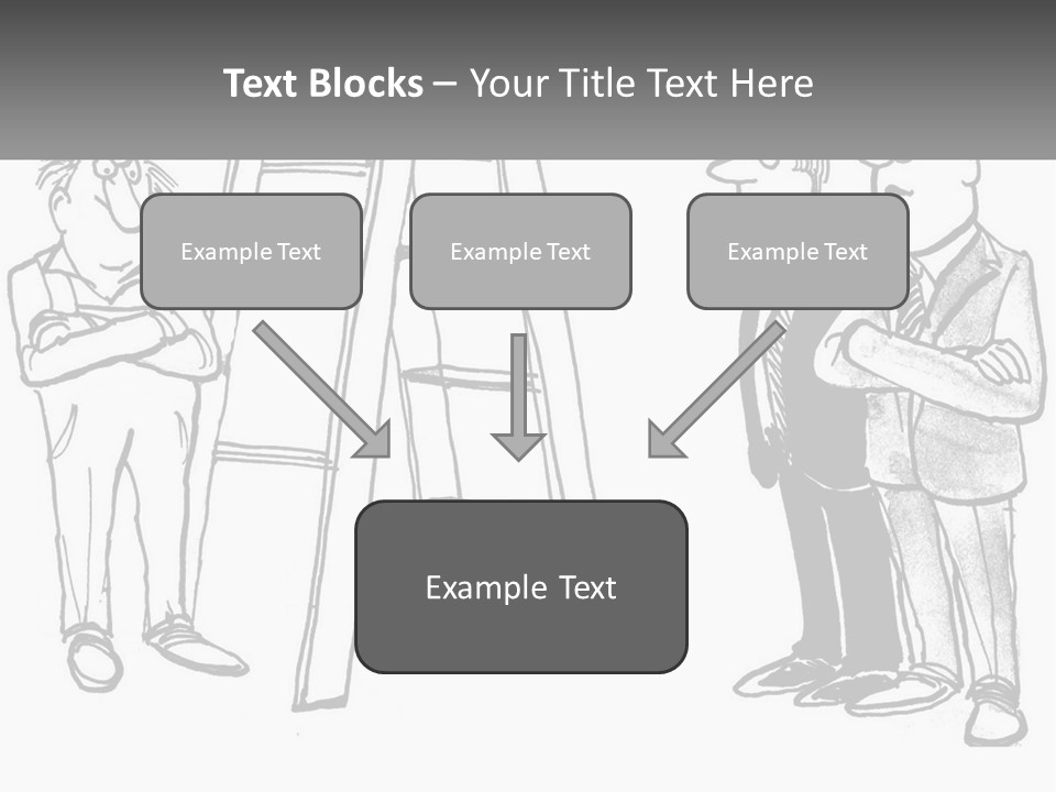 A Cartoon Of A Man Standing Next To A Ladder PowerPoint Template