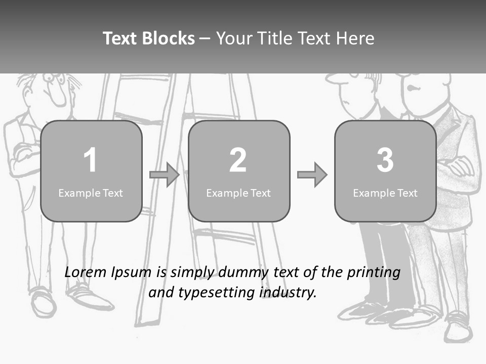 A Cartoon Of A Man Standing Next To A Ladder PowerPoint Template