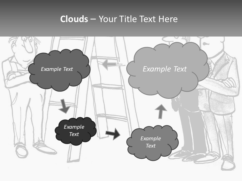 A Cartoon Of A Man Standing Next To A Ladder PowerPoint Template