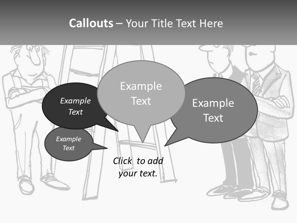 A Cartoon Of A Man Standing Next To A Ladder PowerPoint Template