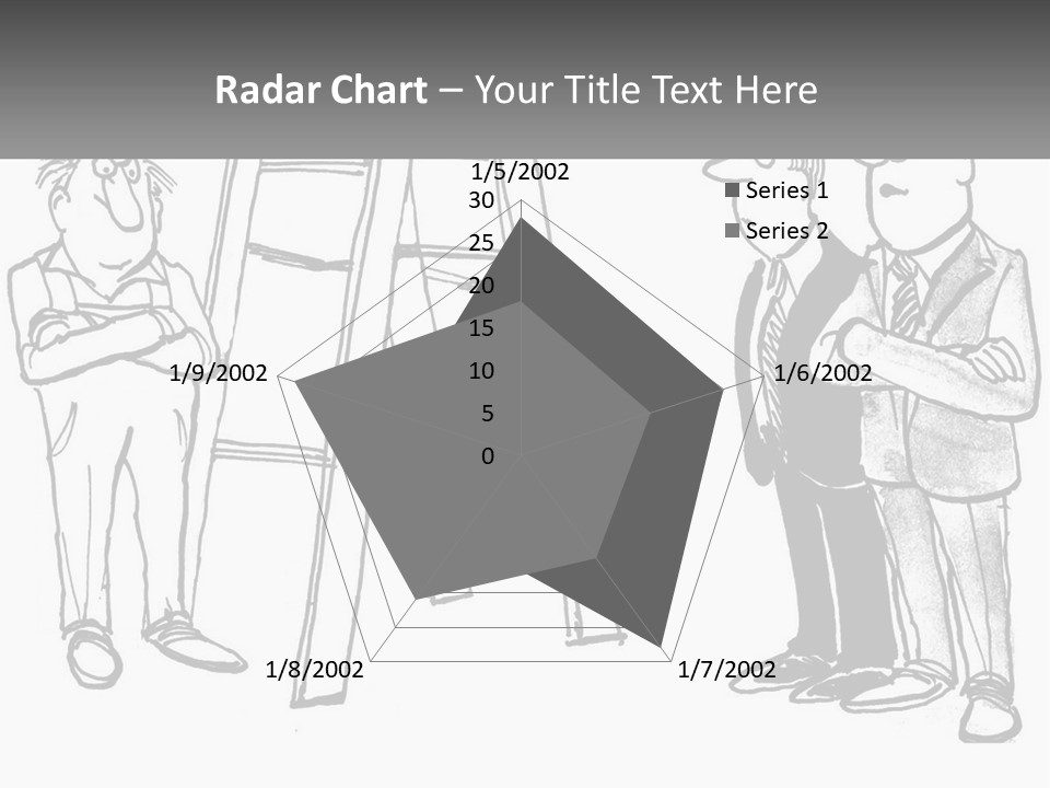 A Cartoon Of A Man Standing Next To A Ladder PowerPoint Template