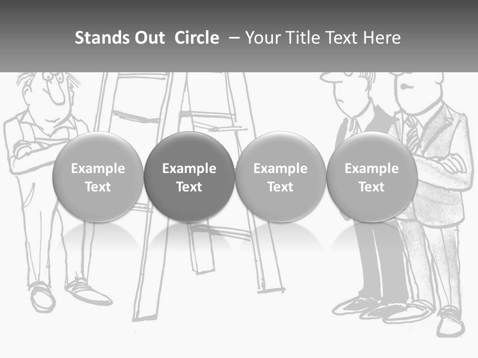 A Cartoon Of A Man Standing Next To A Ladder PowerPoint Template
