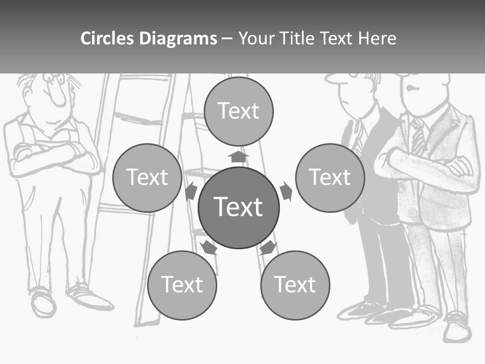 A Cartoon Of A Man Standing Next To A Ladder PowerPoint Template