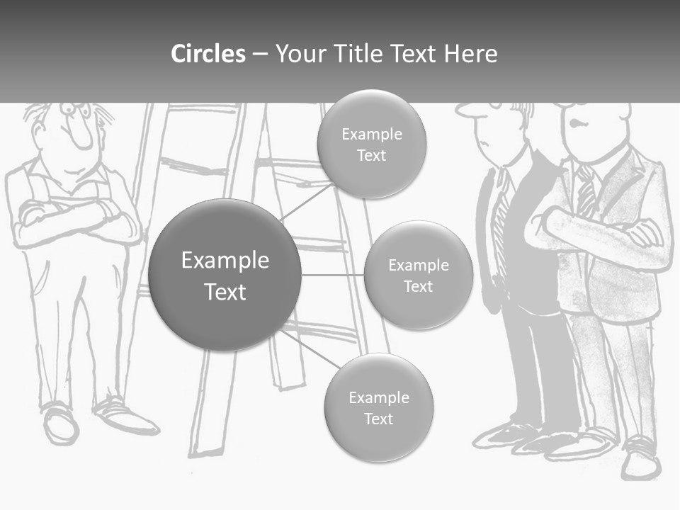 A Cartoon Of A Man Standing Next To A Ladder PowerPoint Template