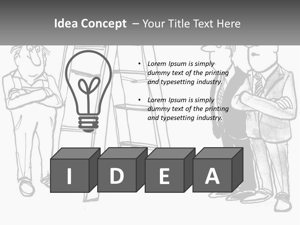 A Cartoon Of A Man Standing Next To A Ladder PowerPoint Template