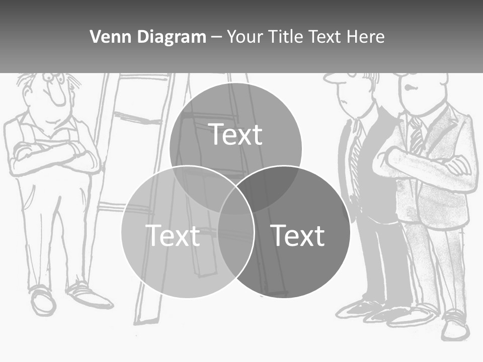 A Cartoon Of A Man Standing Next To A Ladder PowerPoint Template