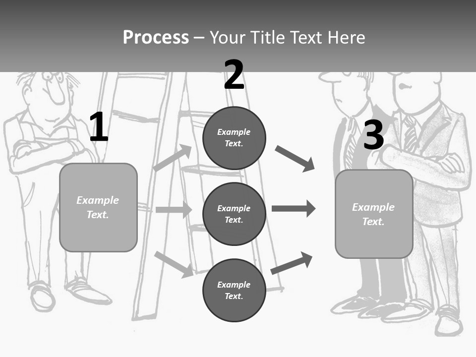 A Cartoon Of A Man Standing Next To A Ladder PowerPoint Template
