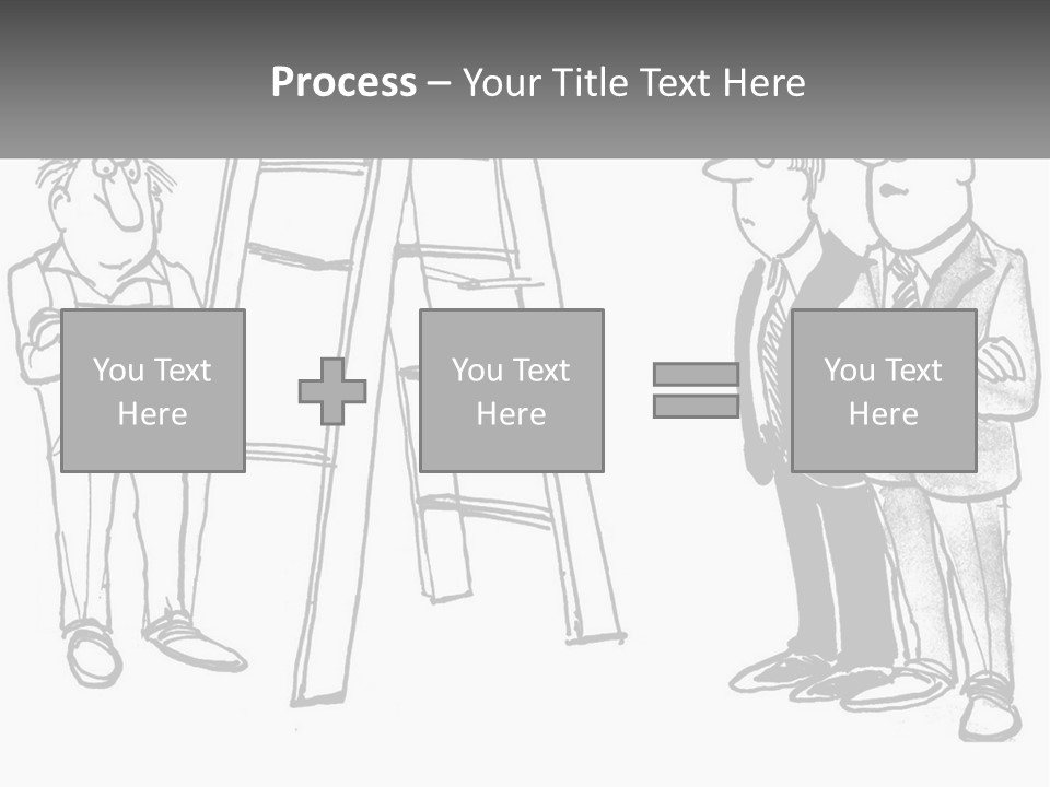 A Cartoon Of A Man Standing Next To A Ladder PowerPoint Template
