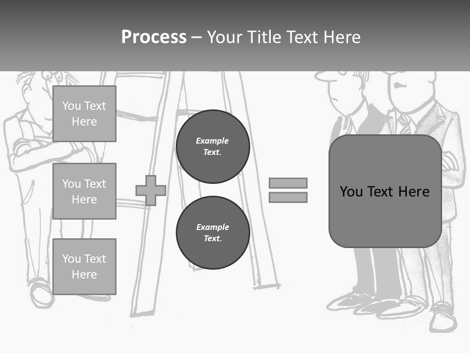 A Cartoon Of A Man Standing Next To A Ladder PowerPoint Template