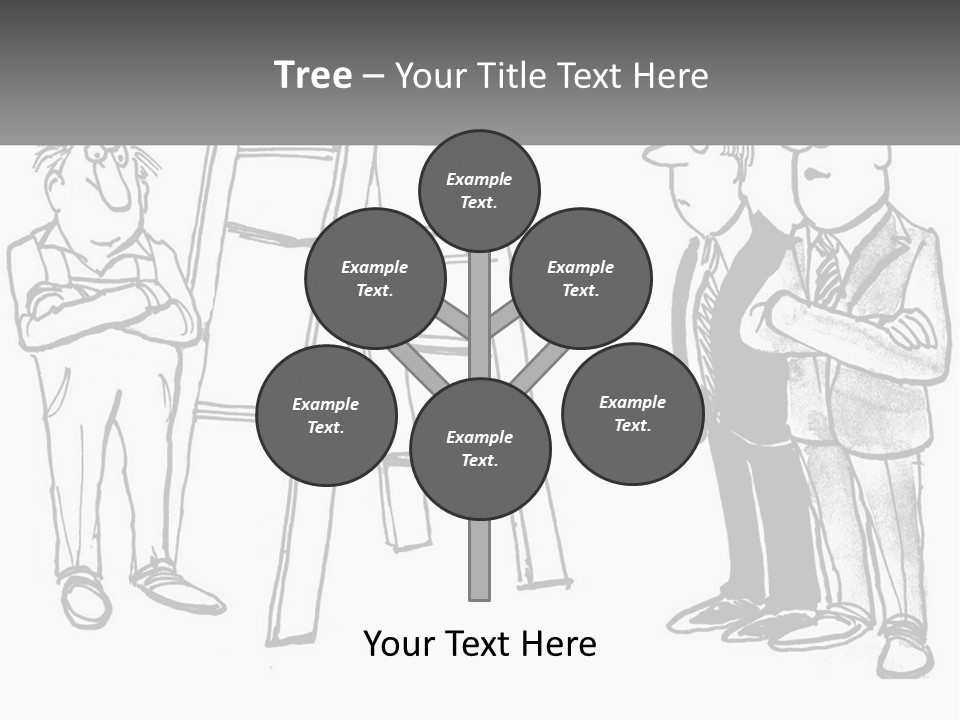 A Cartoon Of A Man Standing Next To A Ladder PowerPoint Template