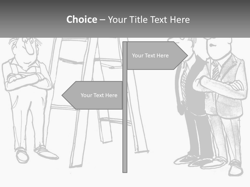 A Cartoon Of A Man Standing Next To A Ladder PowerPoint Template