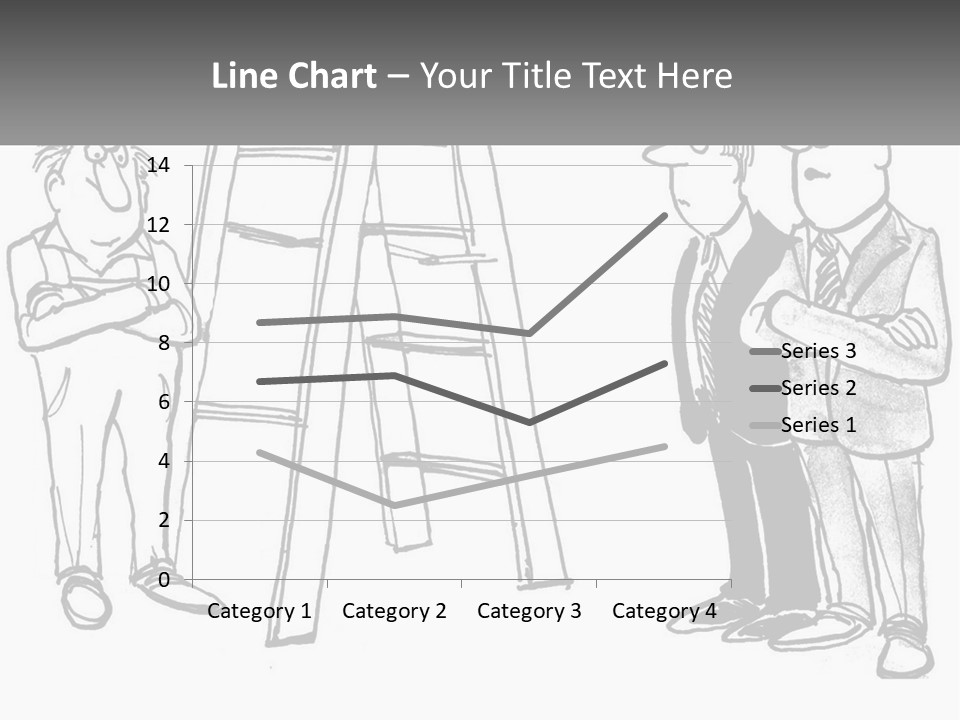 A Cartoon Of A Man Standing Next To A Ladder PowerPoint Template