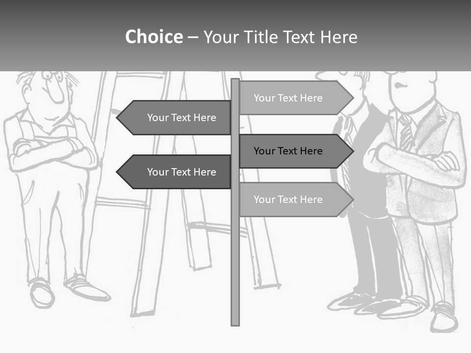 A Cartoon Of A Man Standing Next To A Ladder PowerPoint Template